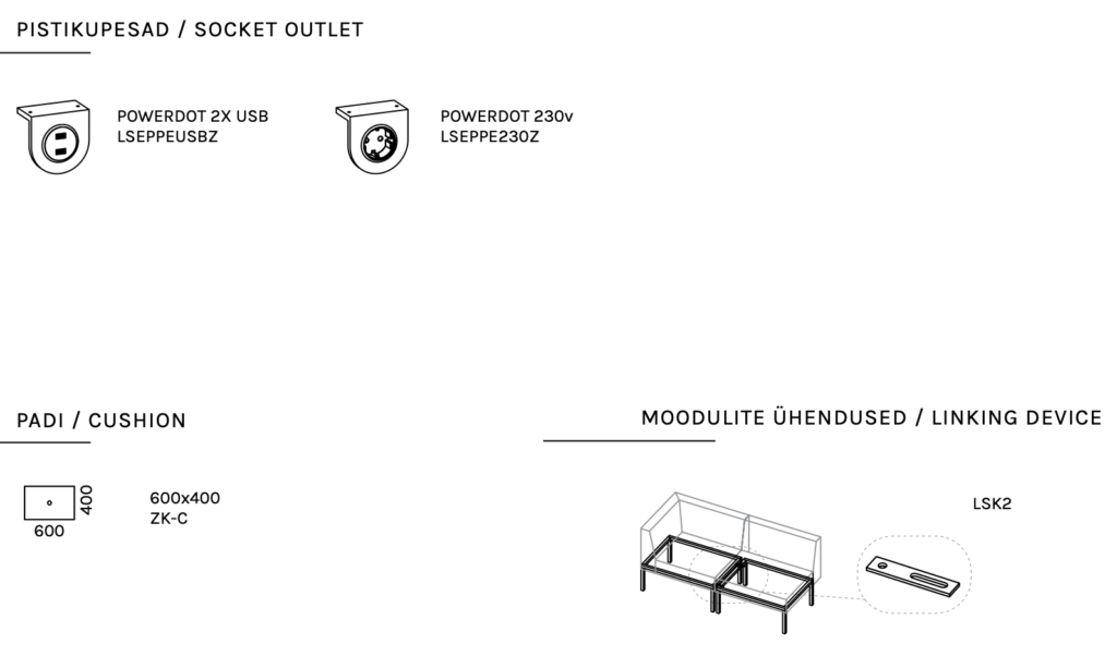 zeeta lisavarustuse mõõtmed